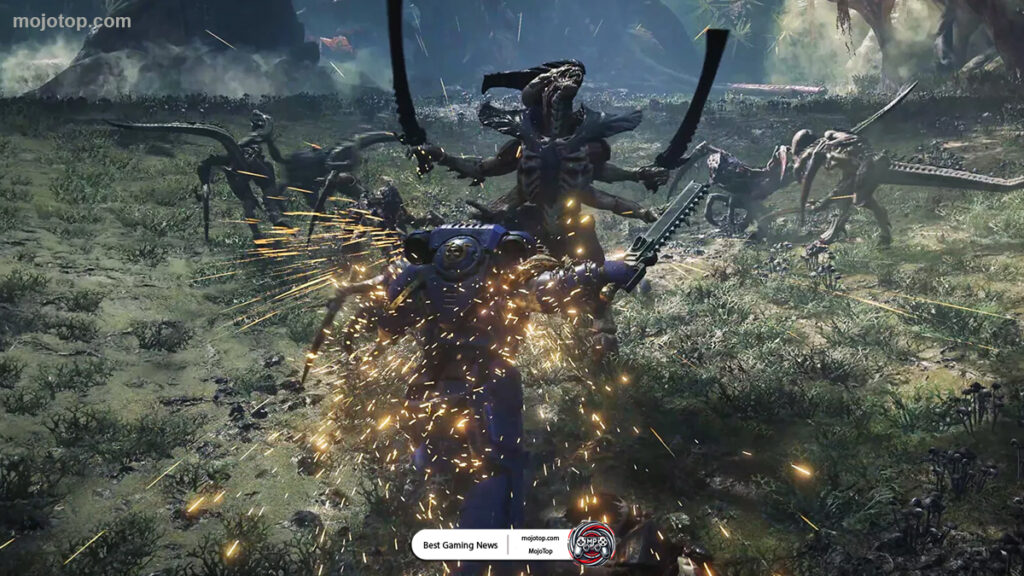 Warhammer 40000: Space Marine 2 horde mode gameplay visual.