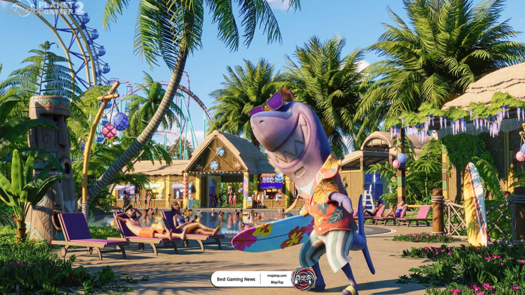 Planet Coaster 2 cooperative multiplayer mode with players designing a park.
