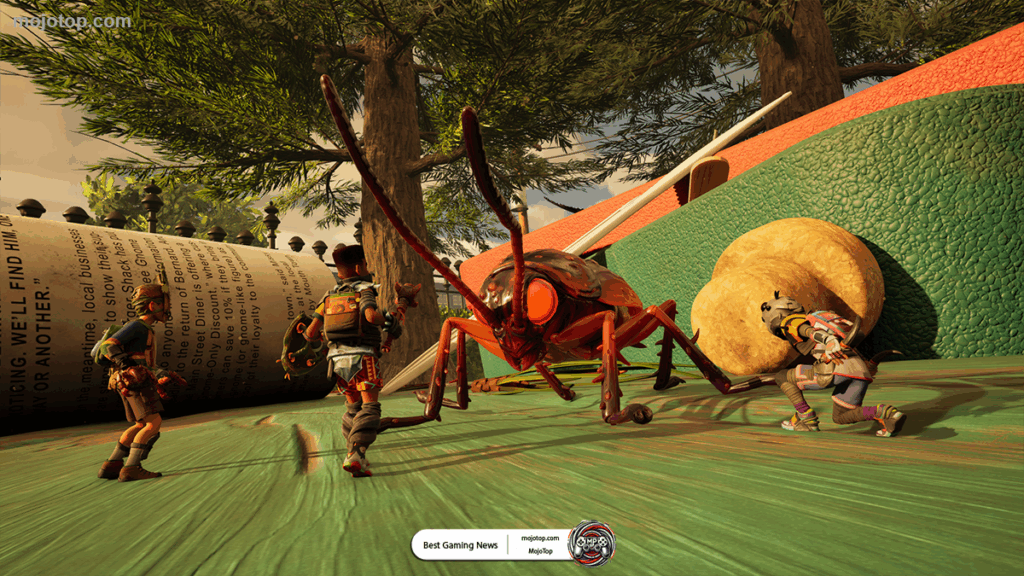 Grounded 2 gameplay screenshot of Brookhollow Park biome
