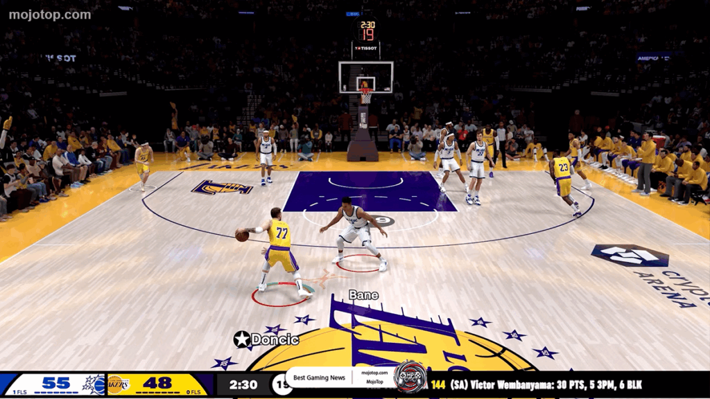 NBA 2K26 gameplay screenshot showing realistic graphics