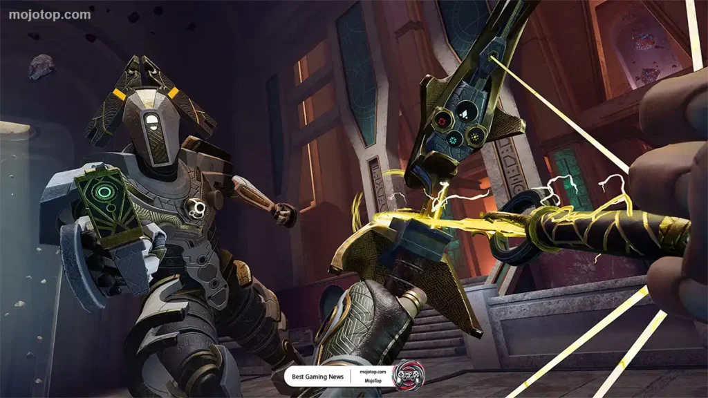 Reach VR game traversal climbing and swinging across platforms